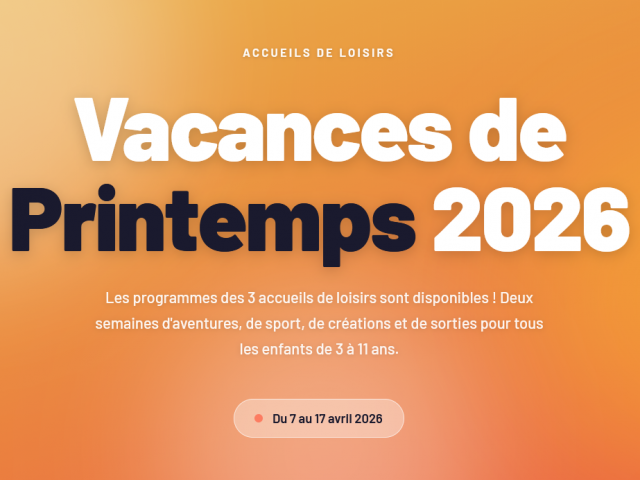 Accueils de loisirs : vacances de printemps